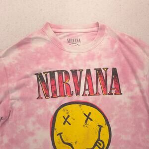 Nirvana Band Crew Neck Graphic Short Sleeve T Shirt Womens Size M Tie Dye 15960